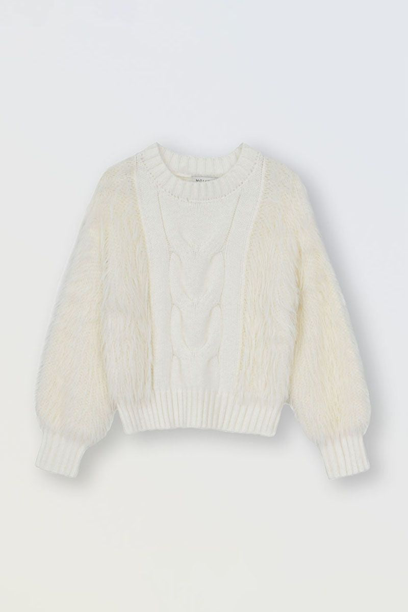 Girls Knitted Sweater - Off White