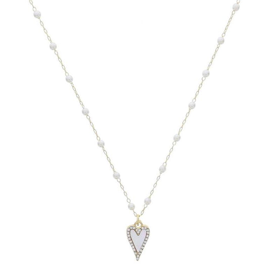 dainty gold pearl necklace