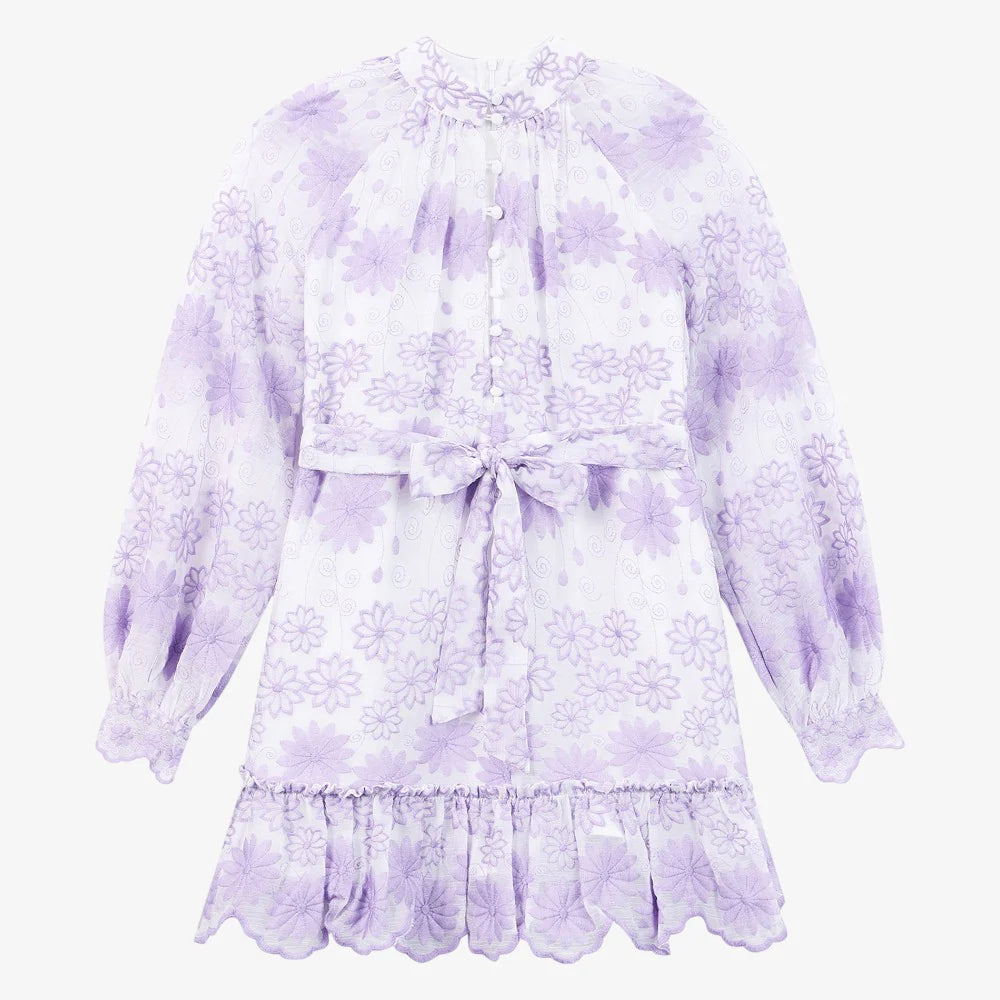 Lena Embroidered Mini Dress - Lavender