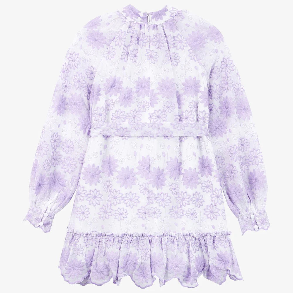 Lena Embroidered Mini Dress - Lavender