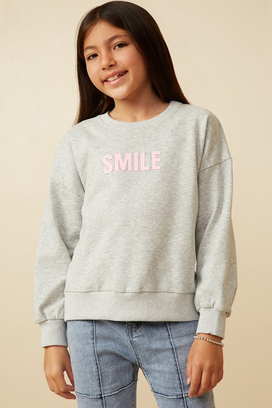 Girls Smile French Terry Top