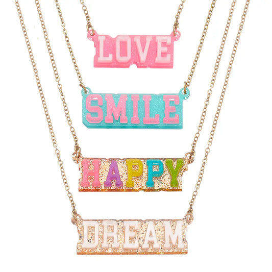 Collegiate Charm Word Necklaces