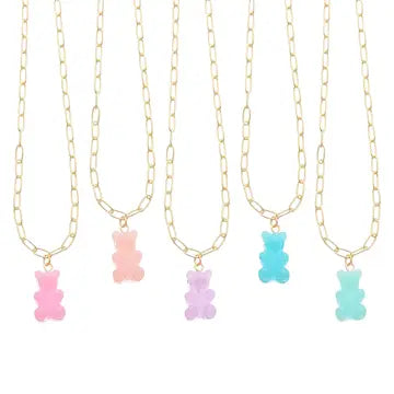 lil bear thang necklace - pastel glitter