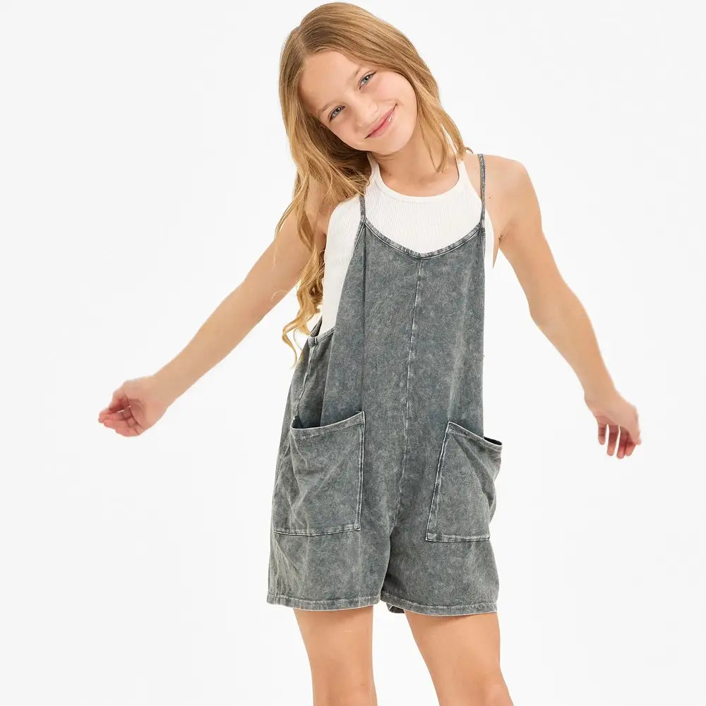 Two Pocket Mineral Wash Romper