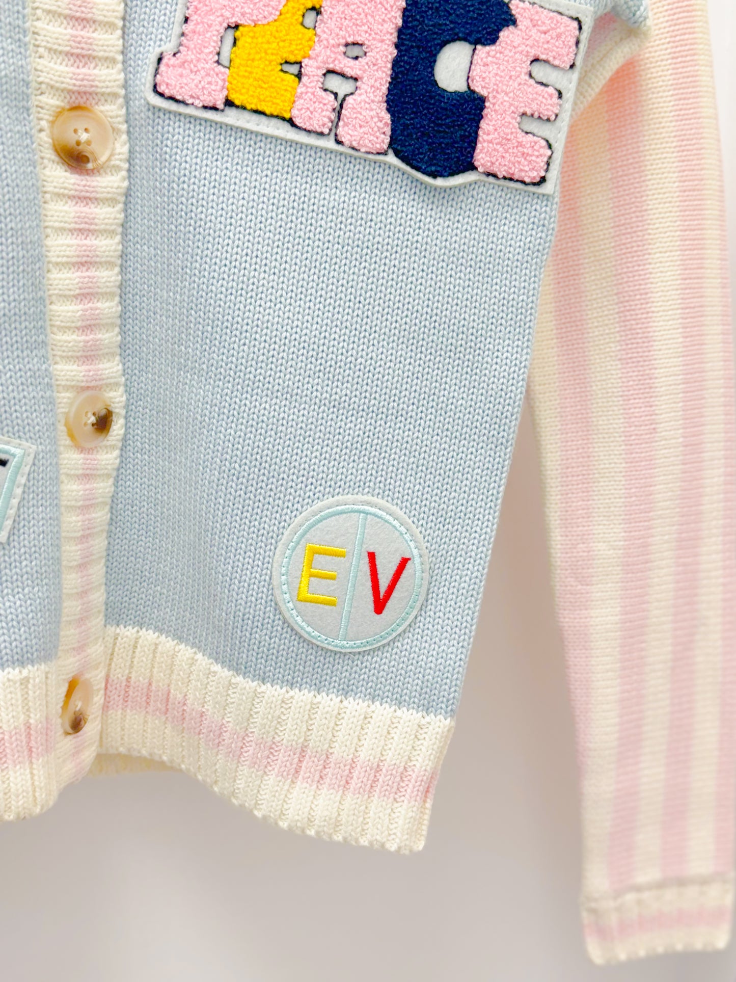 Varsity Patch Cardigan - Love & Peace