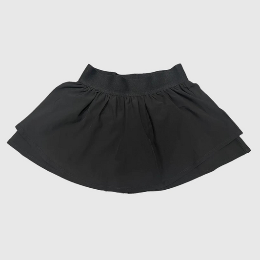 Black Gathered Mini Skort