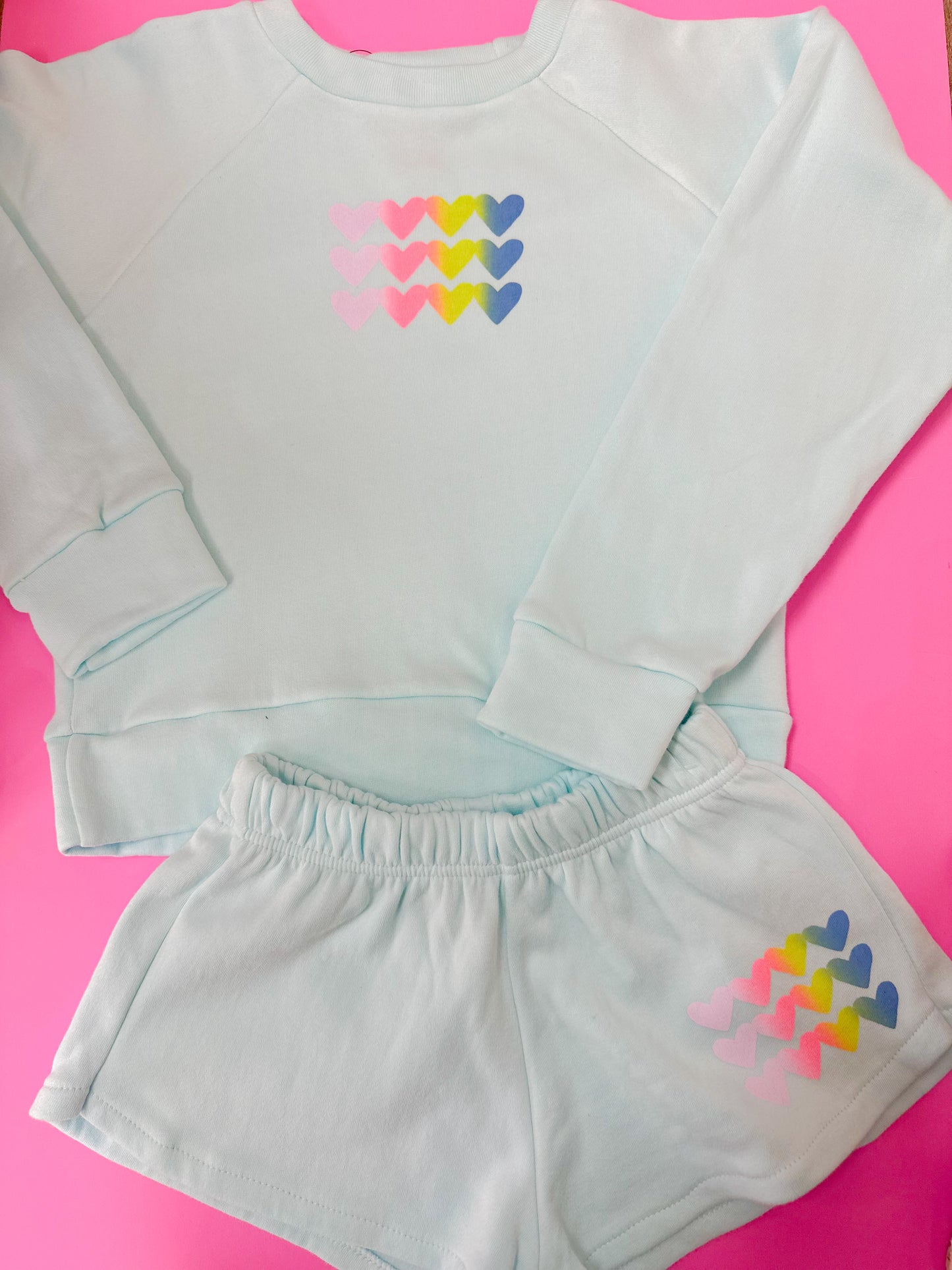 Heart Seafoam Sweat Shorts