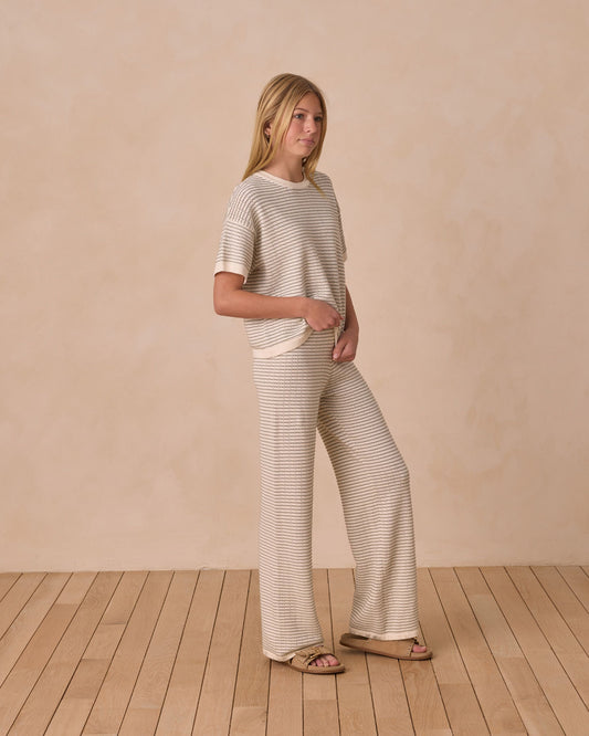 Knit Wide Leg Pant || SAGE STRIPE