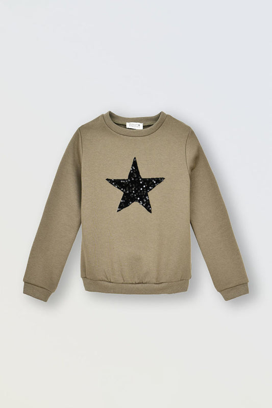 Girls Sequin Star Sweatshirt