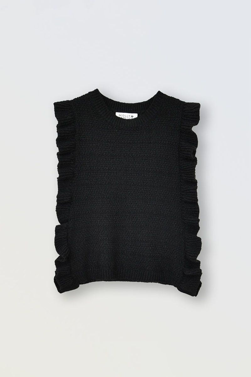 Black Knitted Sleeveless sweater