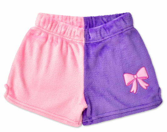 Pretty Bows Color Block Plush Shorts