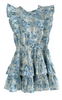 Gustavia Dress in Blue Peonies