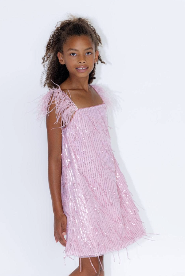 Mila Feather Party Dress