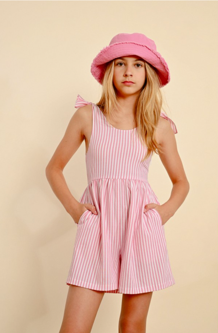 Pink Striped Playsuit