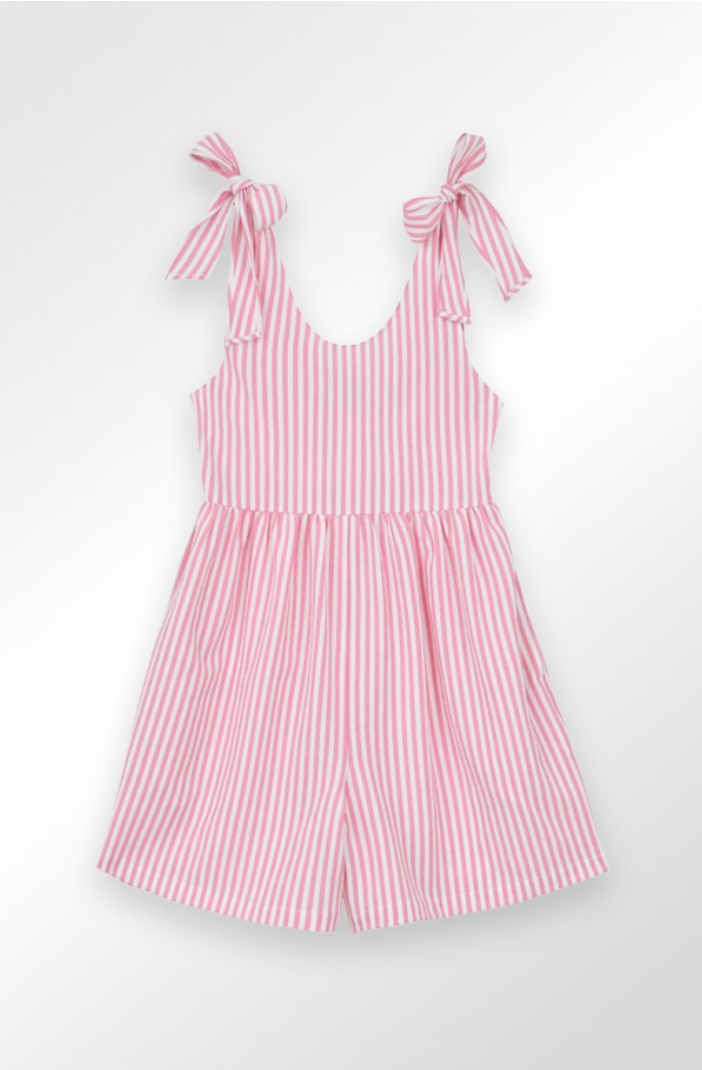 Pink Striped Playsuit