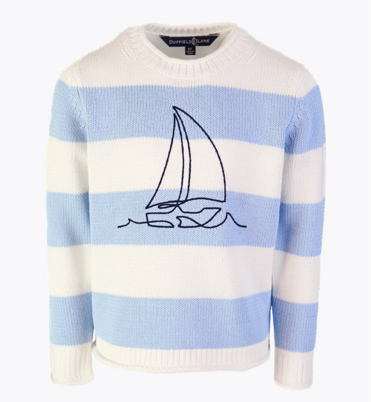 Sail Blue Stripe Beach Crewneck