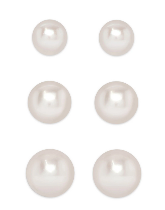 Freshwater Pearls Stud Set - Sterling Silver