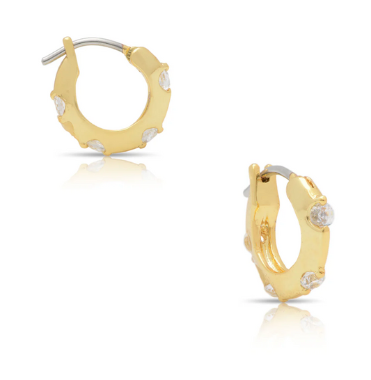 Gold Hoop Earrings with CZ