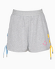 Smiley Stud & Side Drawstring Sweatshorts