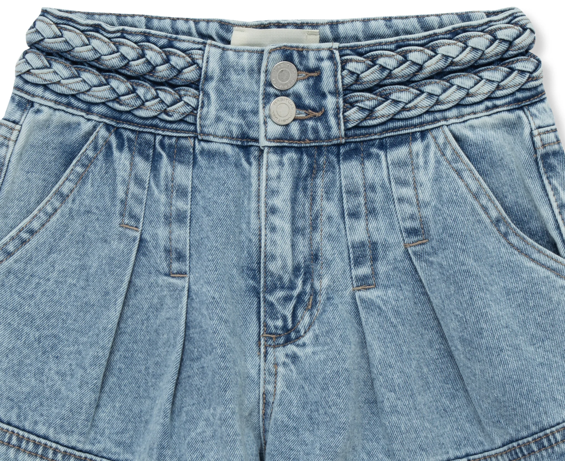 Braided Denim Short