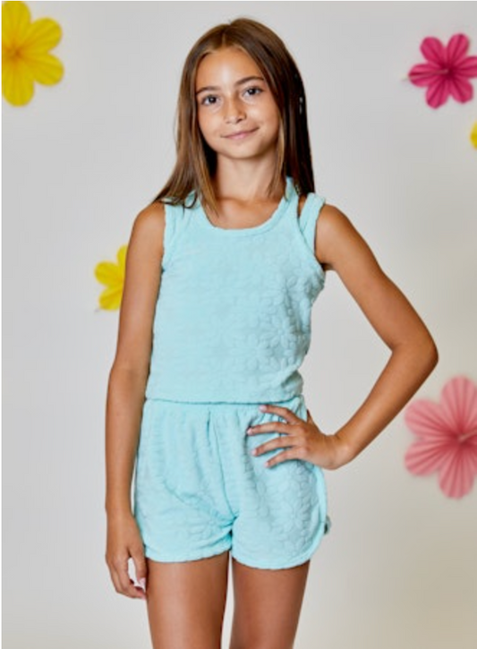 Mint Daisy Tank Set