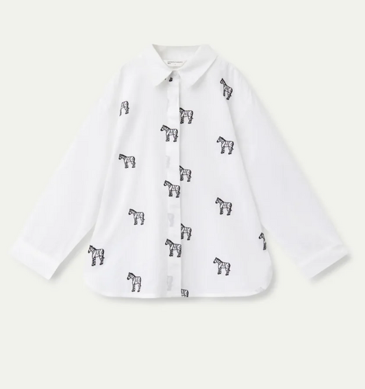 Zebra Embroidered Blouse