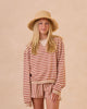 Oversized Crew + Short Set || POPPY STRIPE