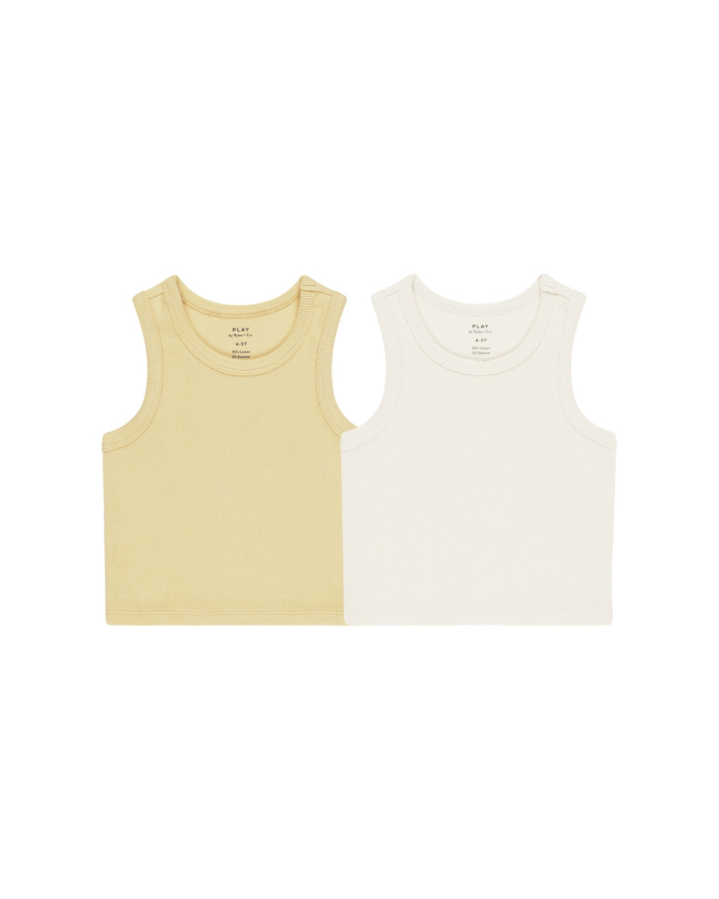 Ribbed Tank Set || YELLOW + IVORY