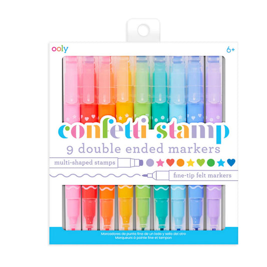 confetti stamp double ended marker set