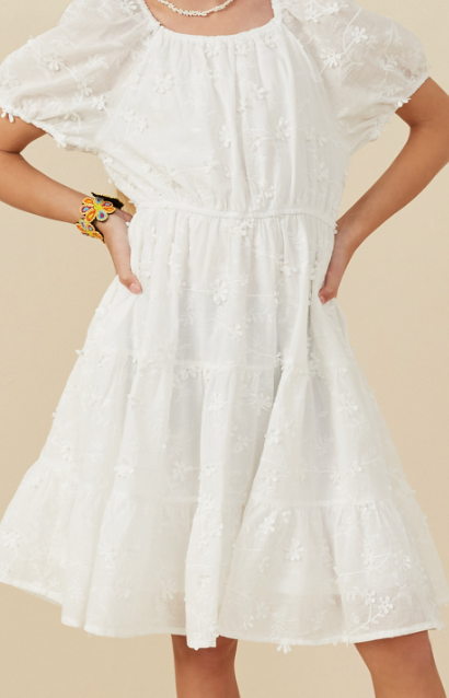 White Detail Flower Dress