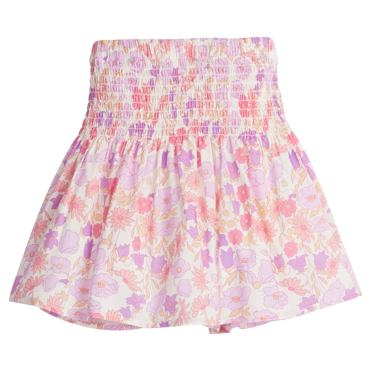 Shirred Circle Skirt - Lisle Lavender Floral