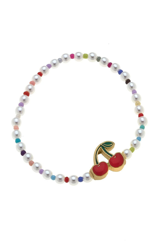 Cherries Pearl Beaded Bracelet